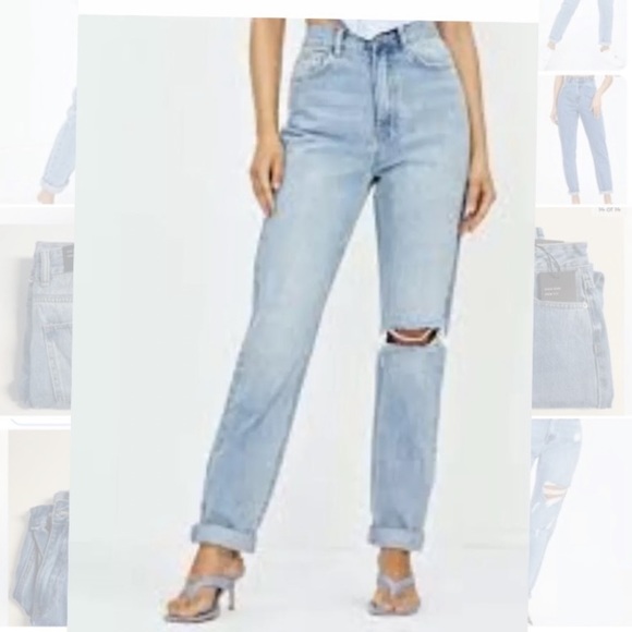 Glassons Jeans Nwt Glassons High Rise Mom Fit One Leg Ripped Color